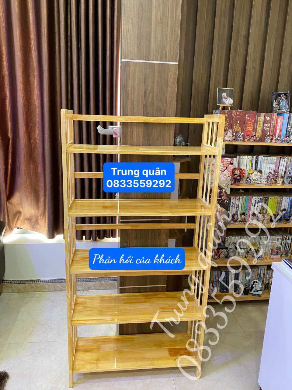 Kệ gỗ 5 tầng 65cm gỗ tự nhiên