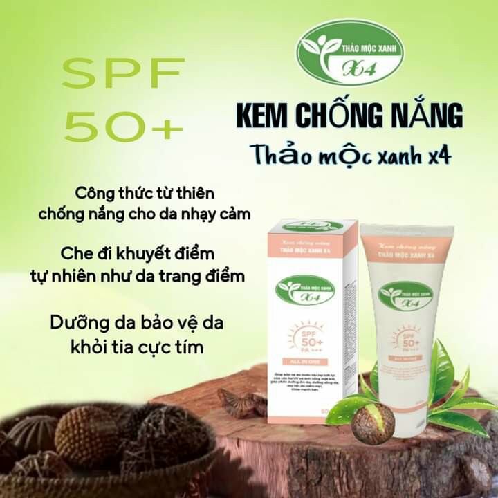 kem chống nắng thảo mộc xanh x4