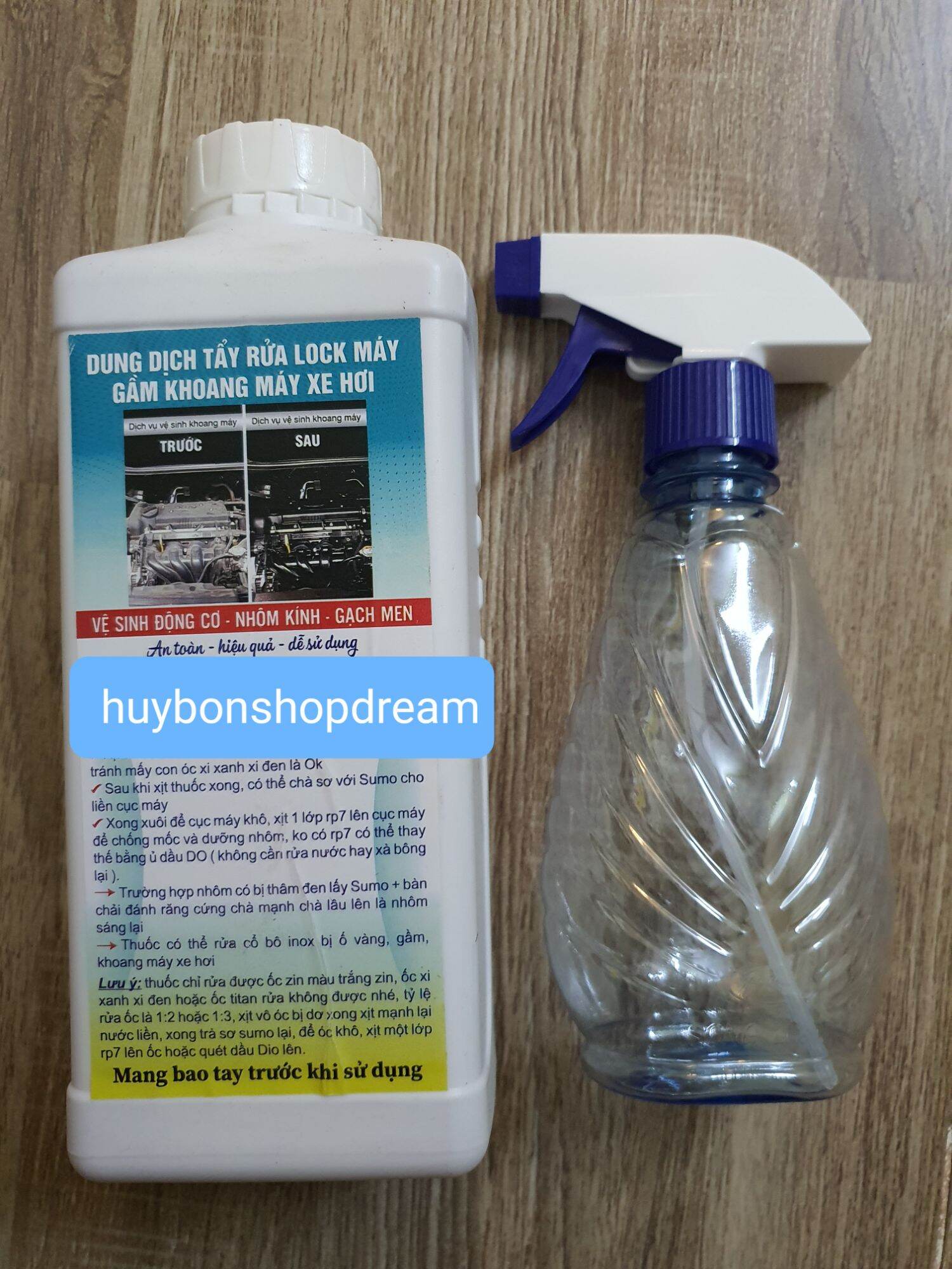 Dung dịch tẩy rửa đầu bò, lốc máy, pô, vành xe máy