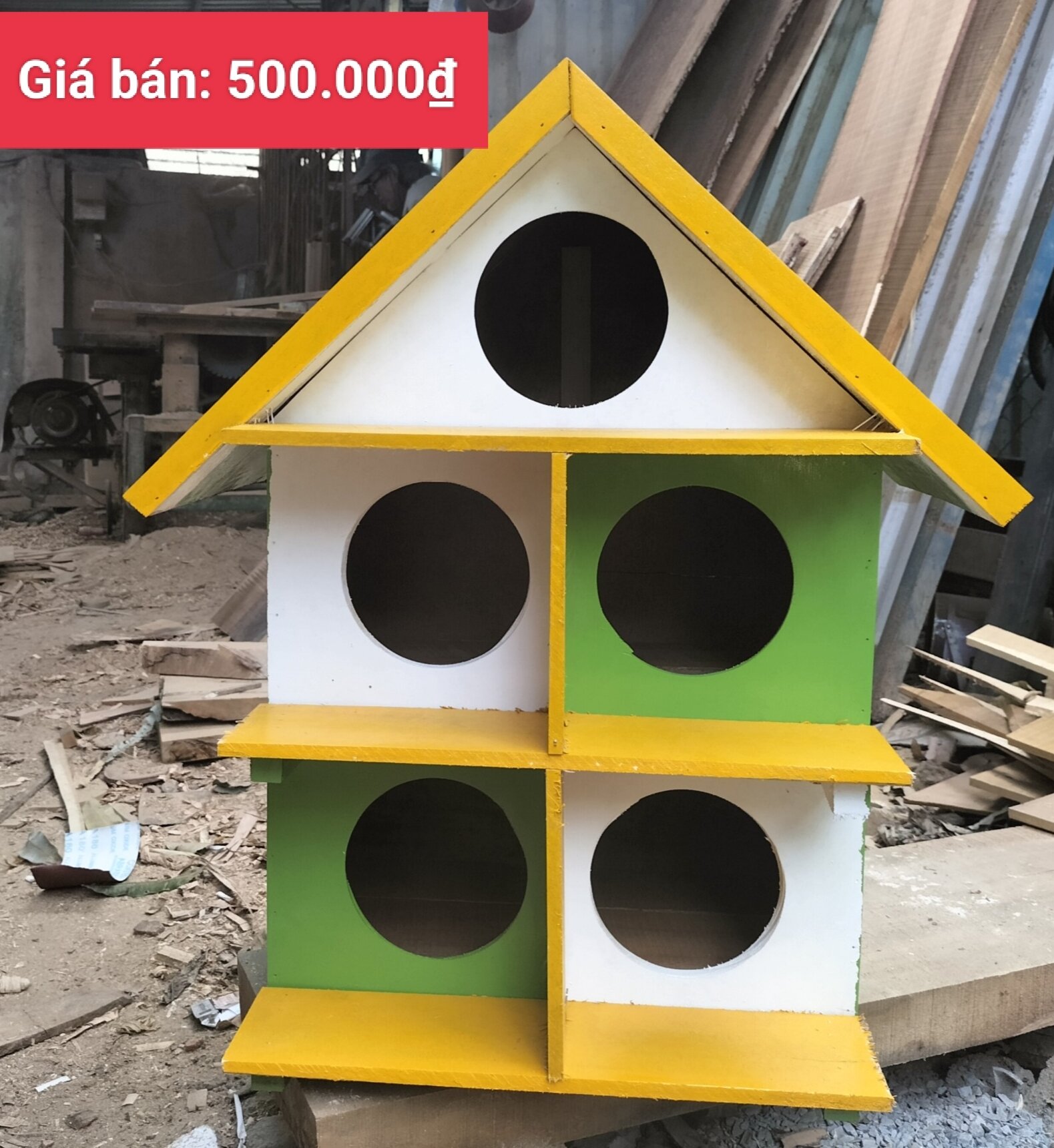 Chuồng nuôi bồ câu bằng gỗ 5 lỗ, mỗi lỗ nuôi được 1 con