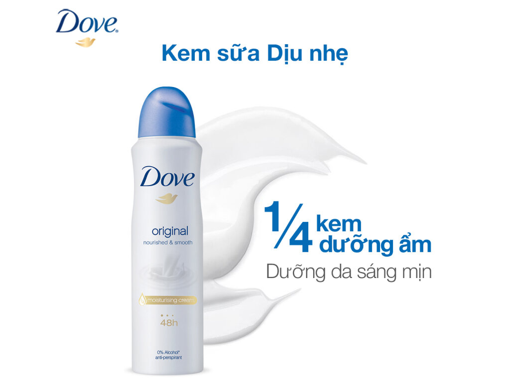 Xịt Khử Mùi Dove Original 48h - Xanh
