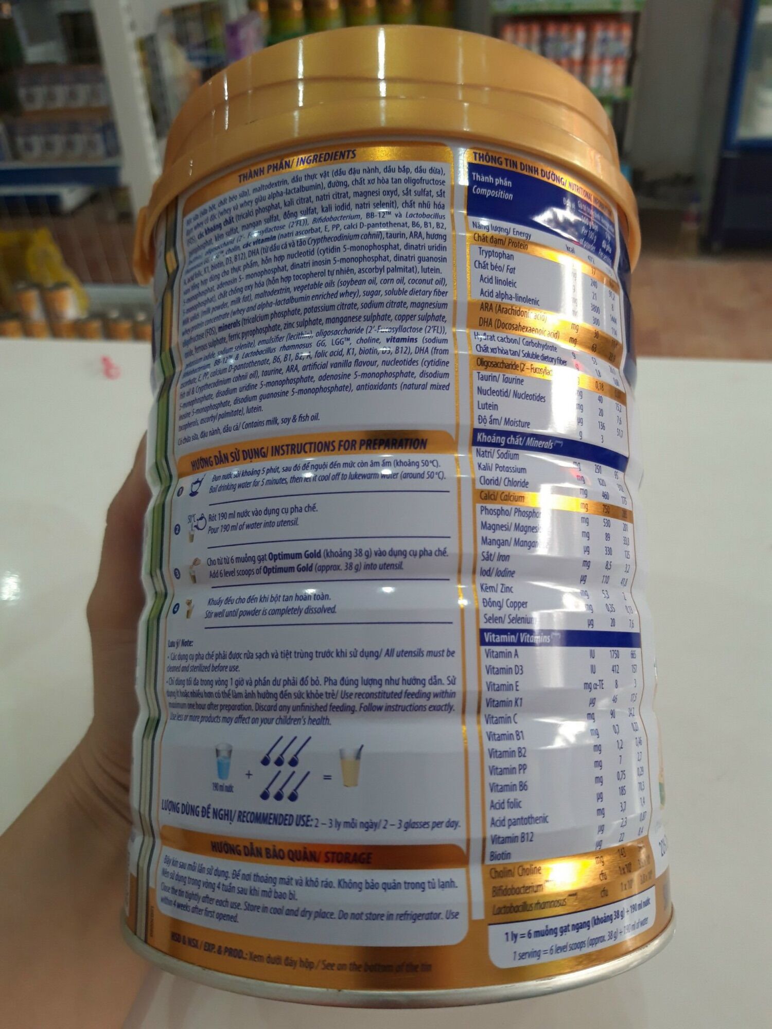 Sữa bột Vinamilk Optimum 3 850gr