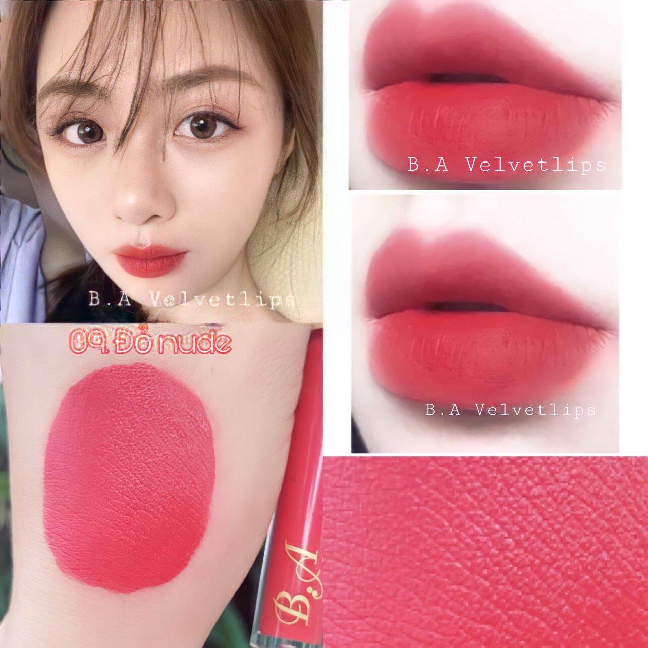 Đỏ Nude_Son Ba Beauty Velltet Lips Màu Đỏ Nude