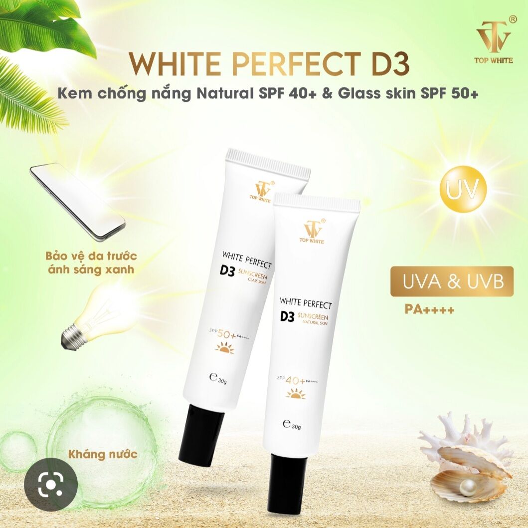 TOP WHITE D3 ( DƯỠNG DA CHỐNG NẮNG 50+)