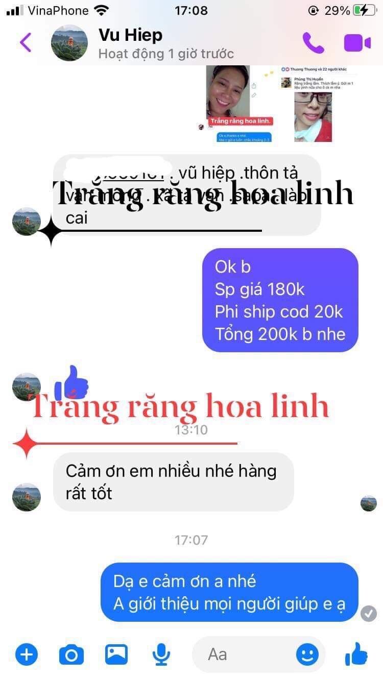 Gói dùng thử bột đánh trắng răng 100gam