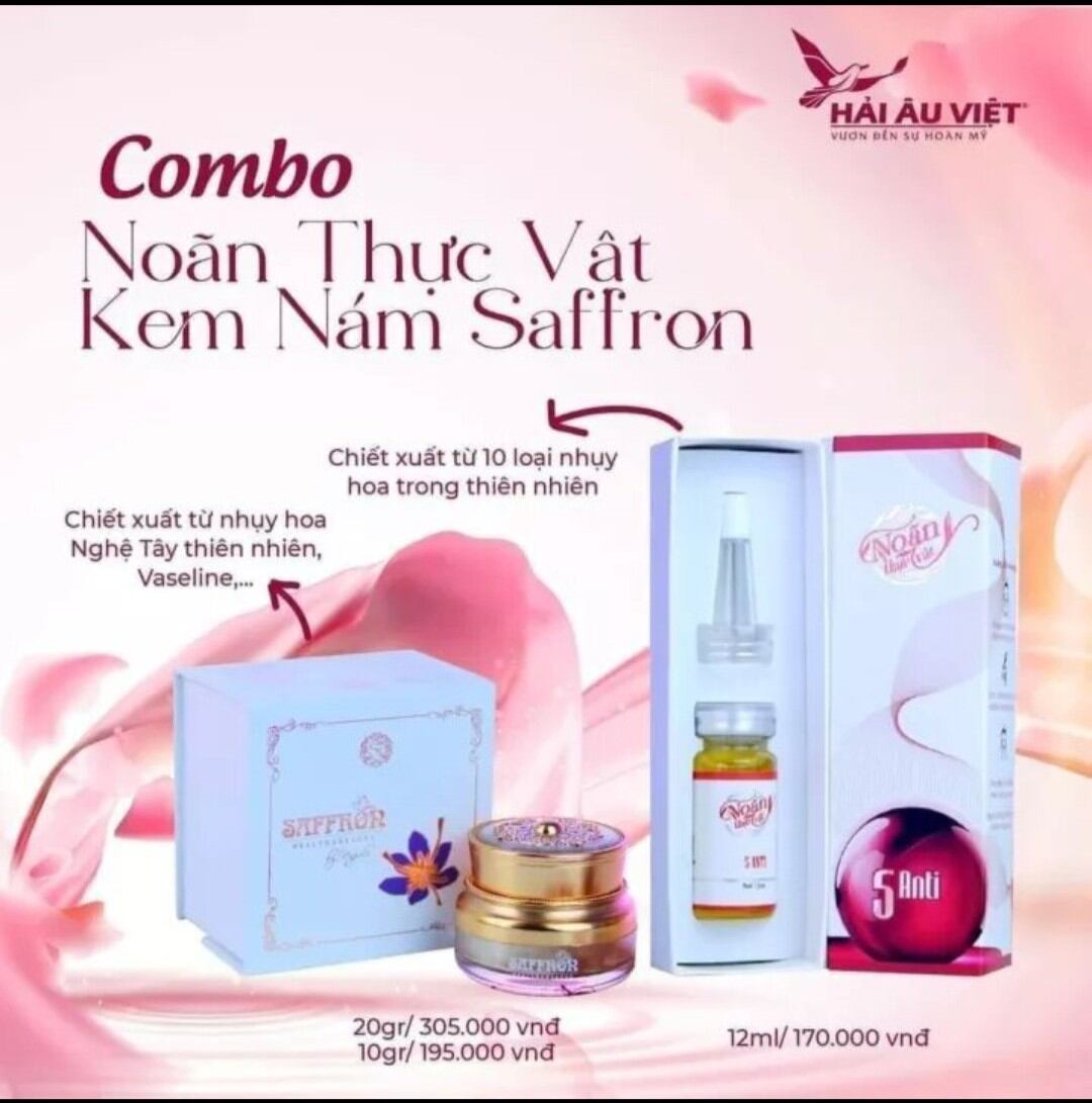 [Chính Hãng] Combo Kem Face Saffron Napoli + Serum Noãn Thực Vật Dưỡng Trắng Da Chống Nắng