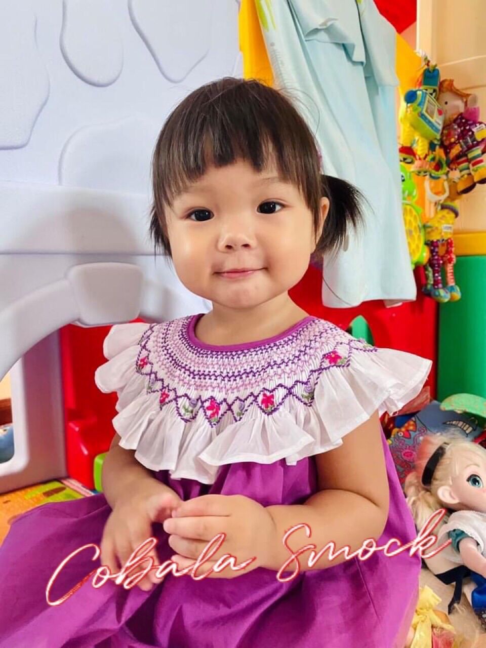 SMOCK TÍM CỔ BÈO