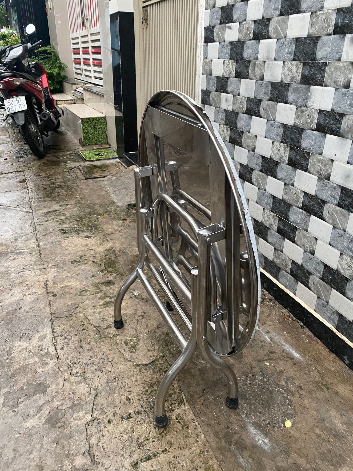[HCM]Bàn tròn inox 80cm cao 55cm