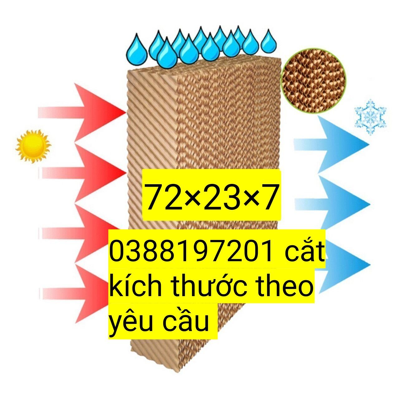 Tấm làm mát quạt hơi nước boss s101 kt 72×23×7