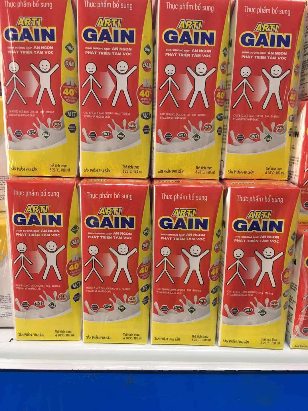 Sữa Arti Gain 180ml - Tăng cân hiệu quả, chống táo bón (Thùng)