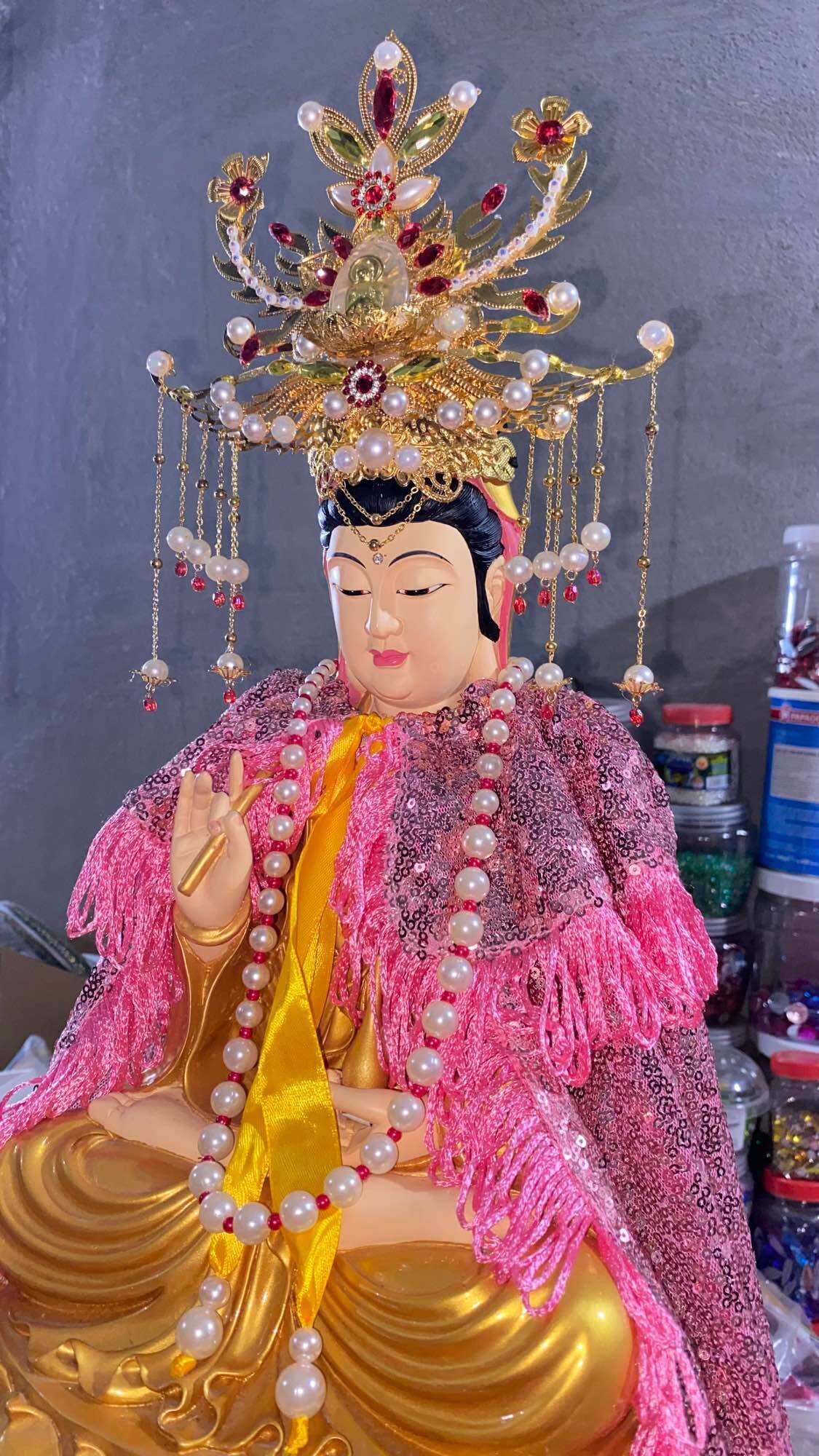 Áo choàng mẹ quan âm ( tượng 30-40cm)
