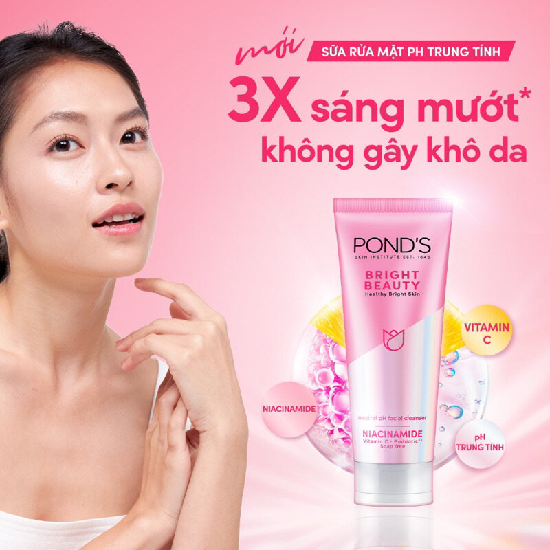 Sữa rửa mặt sáng da pond's Bright Beauty 100g