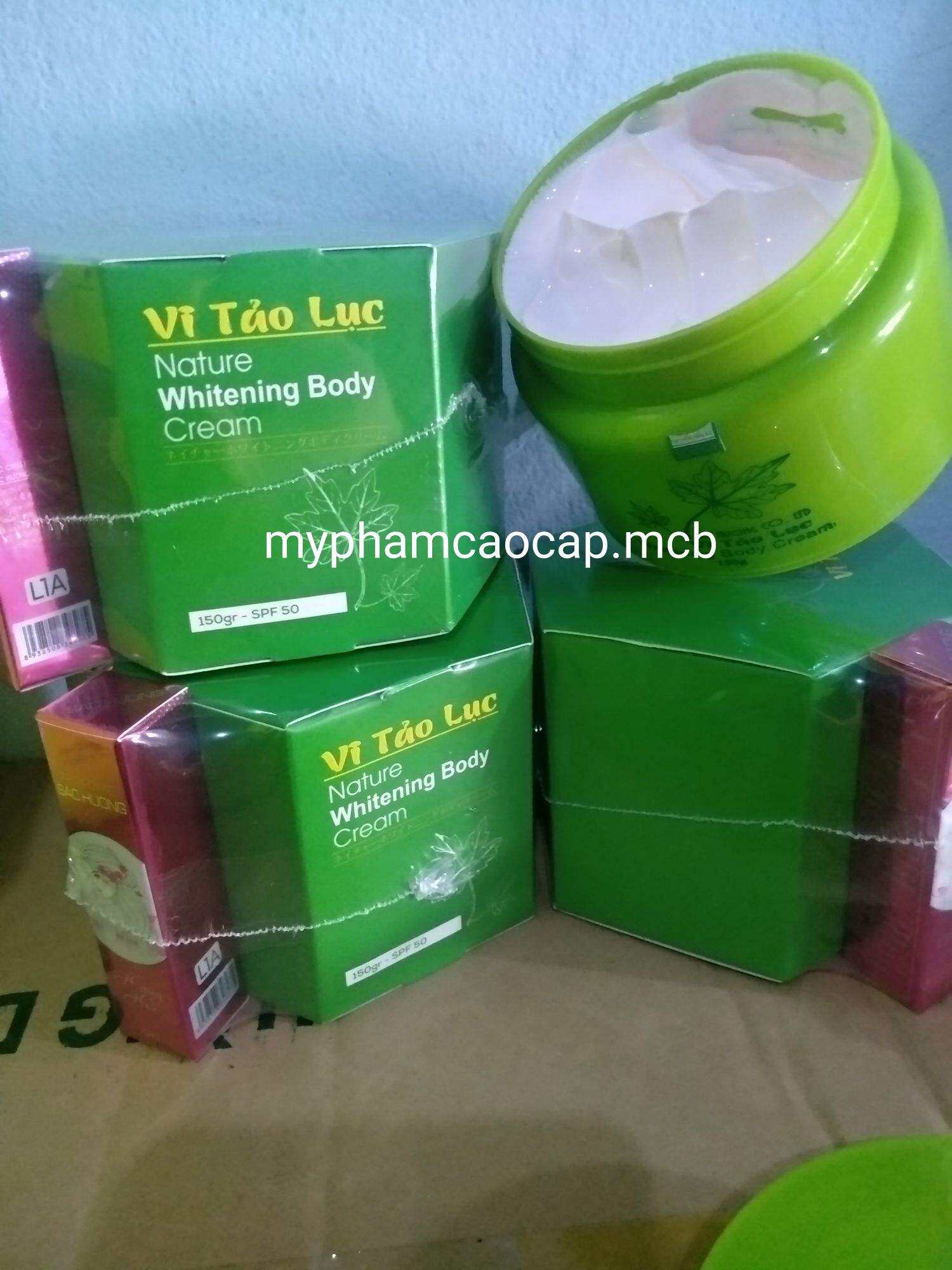 kem body trắng da sắc hương vi tảo lục 150g