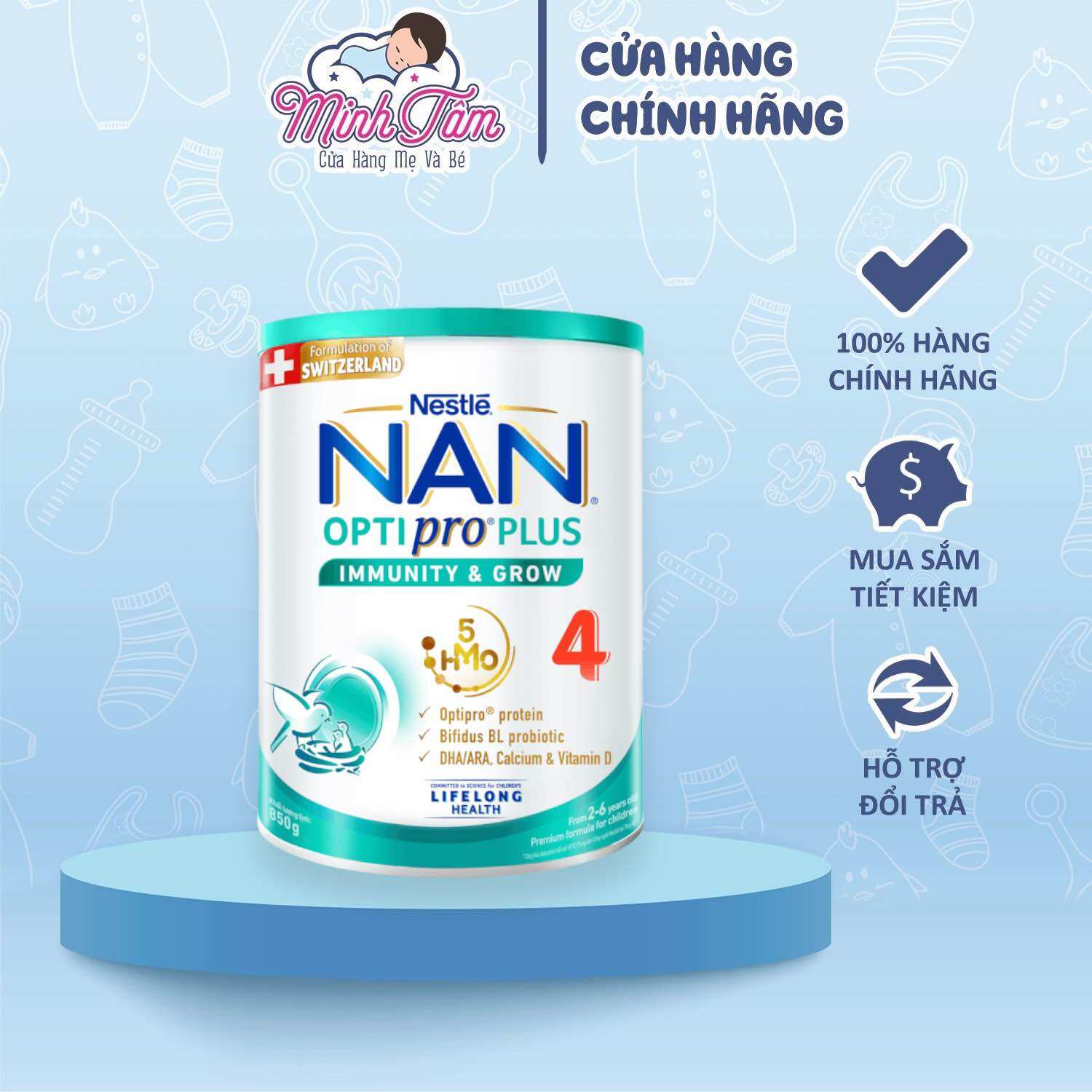 Sữa bột Nestle NAN OPTIPRO PLUS số 4 (850g)