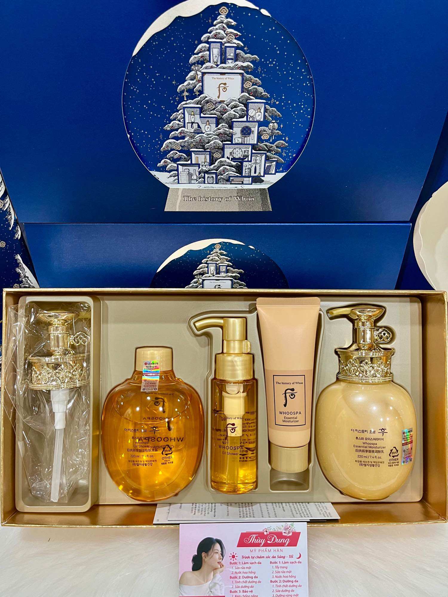 Set sữa tắm, dưỡng thể đông y whoo spa oil shower 220ml & spa essential moisturizer 220ml💝 sữa tắm 50ml + sữa dưỡng thể 40ml