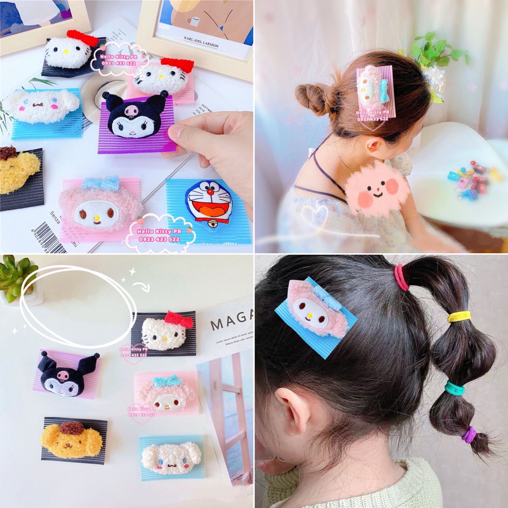 Miếng dán tóc cố định tạo tóc mái Hello Kitty