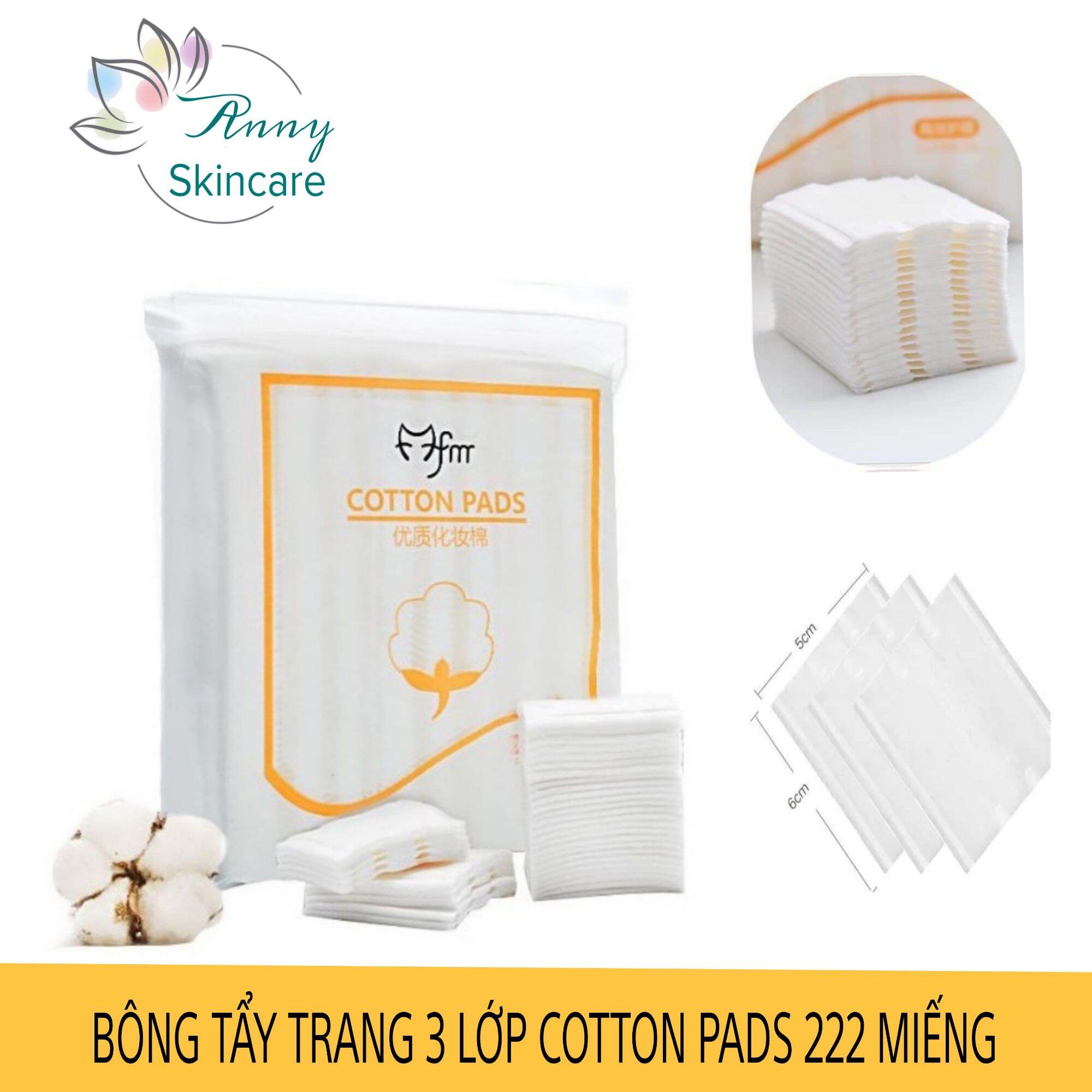 Bông Tẩy Trang Mofa Meiren Cotton Pads 3 lớp 222 miếng