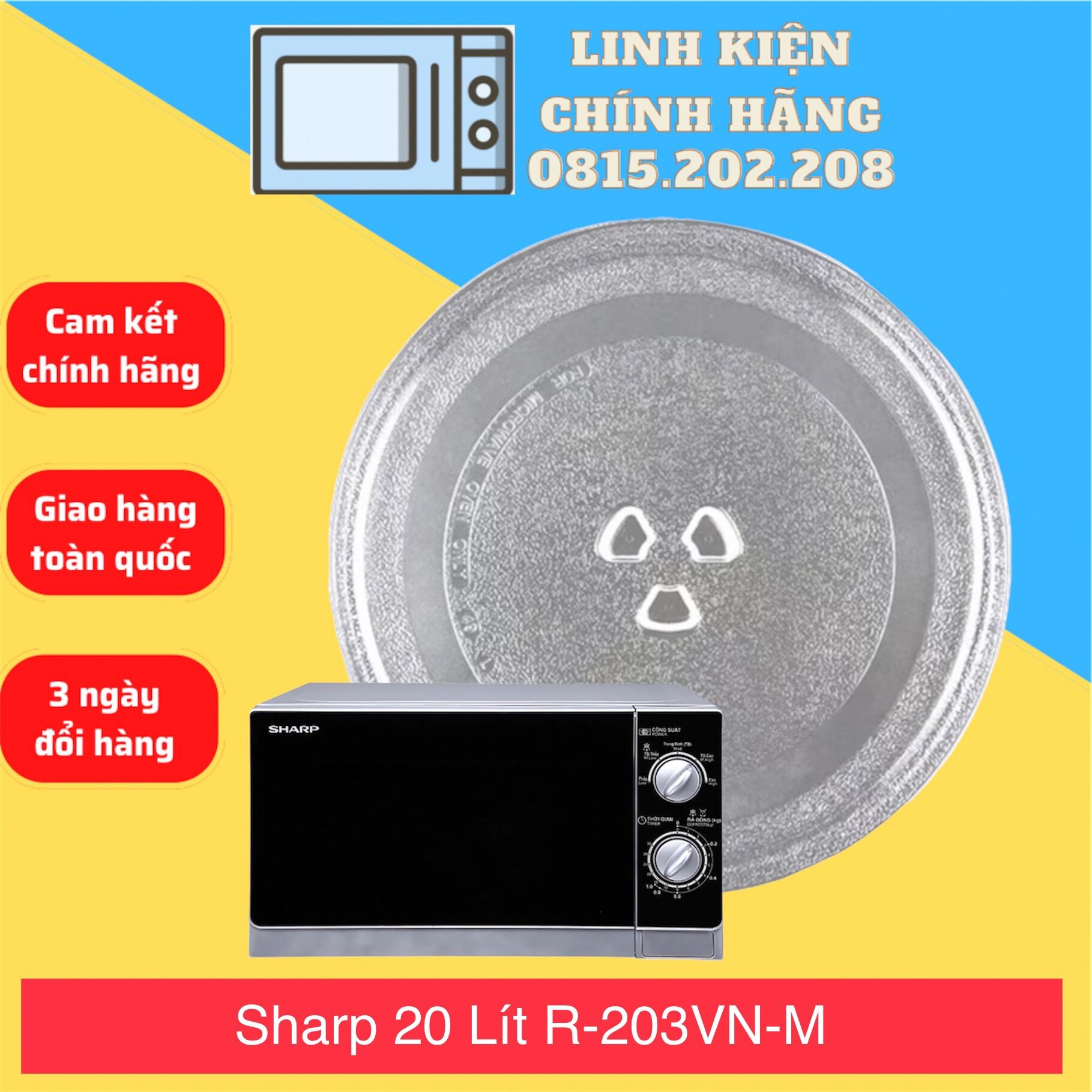 Đĩa lò vi sóng sharp 20 lít r-203vn-m chính hãng