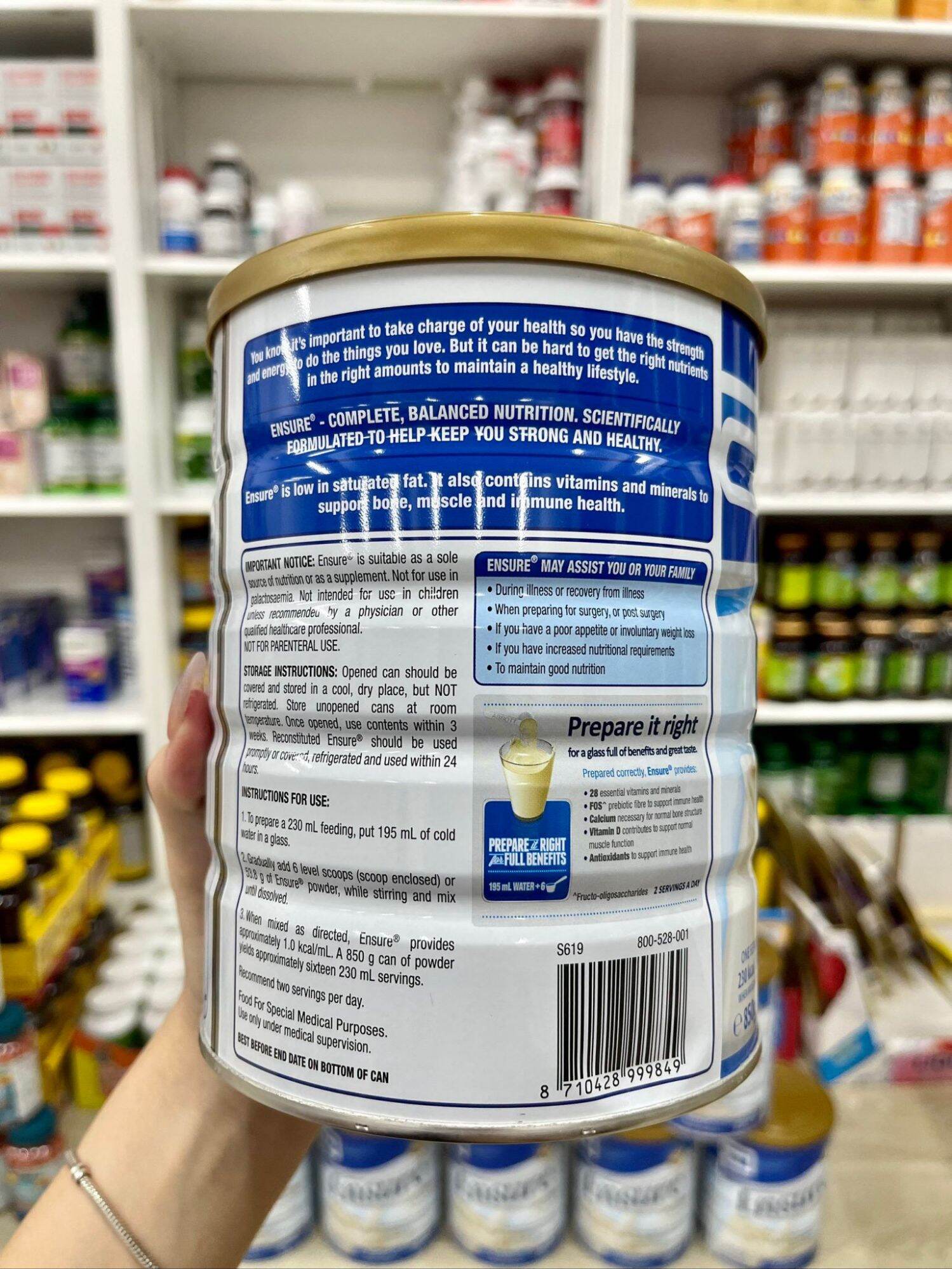 sữa Ensure Úc