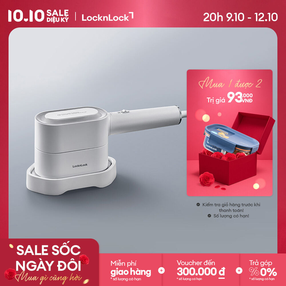 Bàn ủi hơi nước LocknLock Rotating steam iron 80ml ENI282WHT