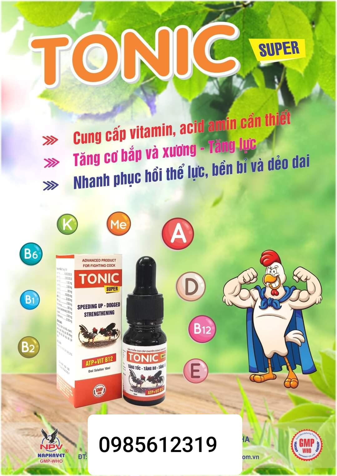 THU.ỐC CĂNG LỬA Super TONIC ATP + B12 chim căng lửa bền sức --- gà đá tăng bo lỳ đòn