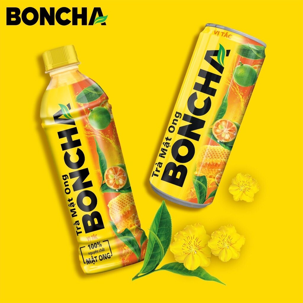 thùng 24chai nước ngọt boncha chanh mật ong 450ml đậm vị thơm ngon là nước giải khác thanh nhiệt giải nhiệt mùa hè.