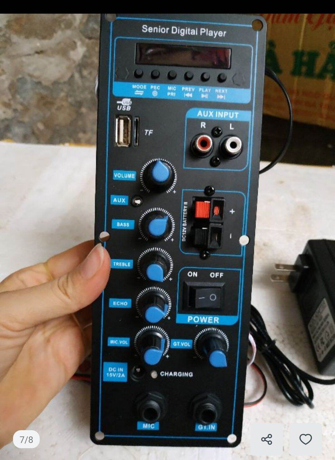 Mạch loa kéo 8622 1 kênh bass coil nhỏ 20- 25 -30 - tặng kèm phụ kiện dây loa nguồn và điều khiển