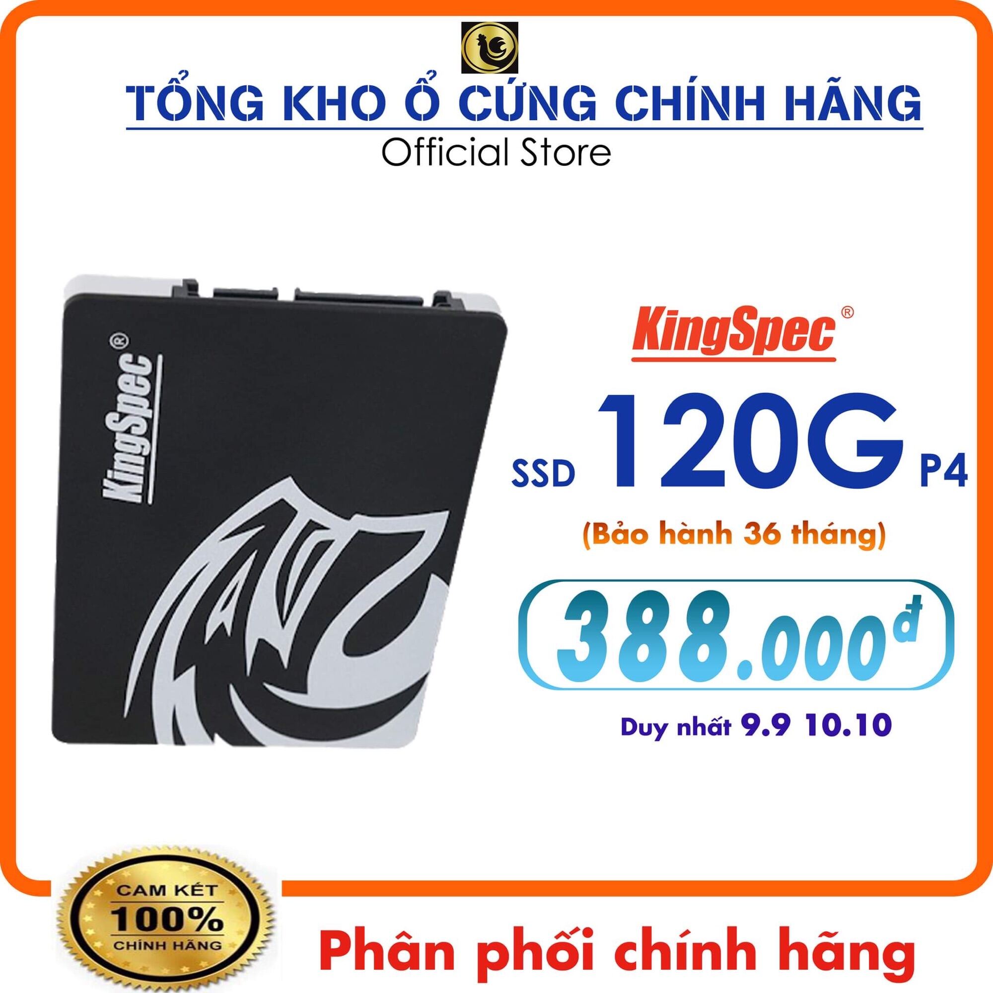 Bảng giá Ổ cứng SSD KingSpec P4 120G, kèm Win 10 / BH 3 năm - MỚI [Chính Hãng] Phong Vũ