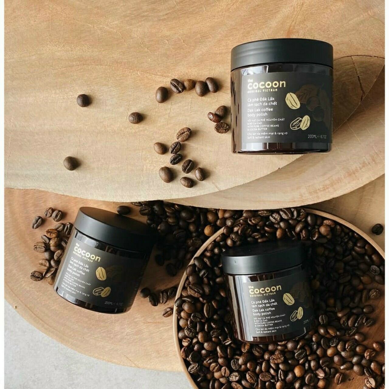 Combo 2 hủ Tẩy tế bào da chết cocoon Cà phê Đắk lắk làm sạch da chết 200ml/ hủ giá sốc