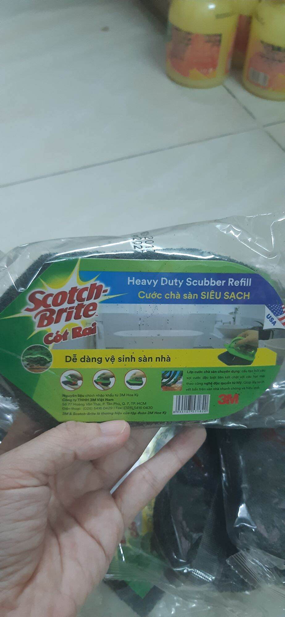 Cước Chà Sàn Siêu Sạch - Cước Thay Thế Bàn Chải Chà Sàn Scotch Brite 3M siêu sạch