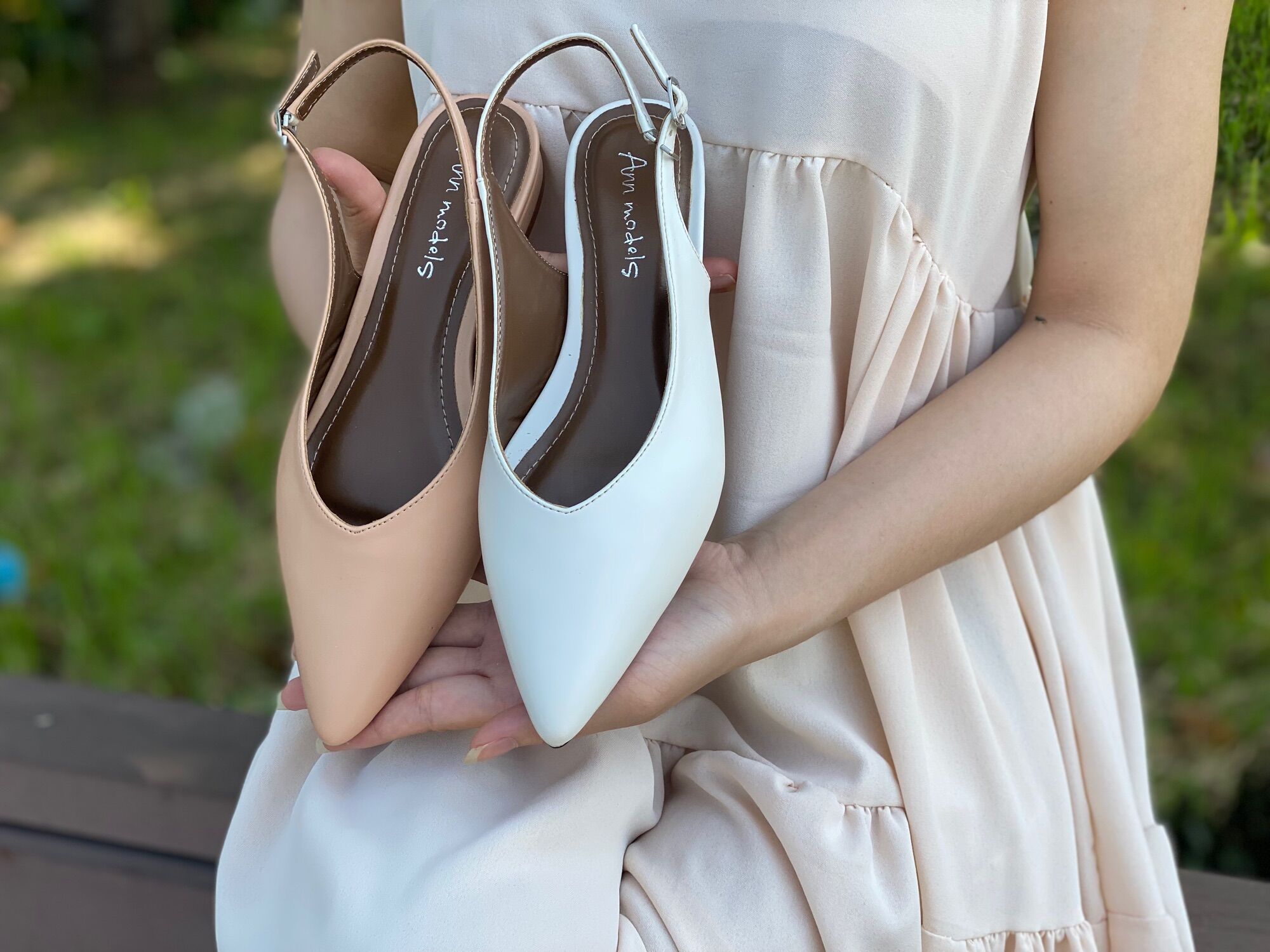 Giày cao gót mũi nhọn 2 phân kiểu dáng slingback phong cách Hàn Quốc - Min331