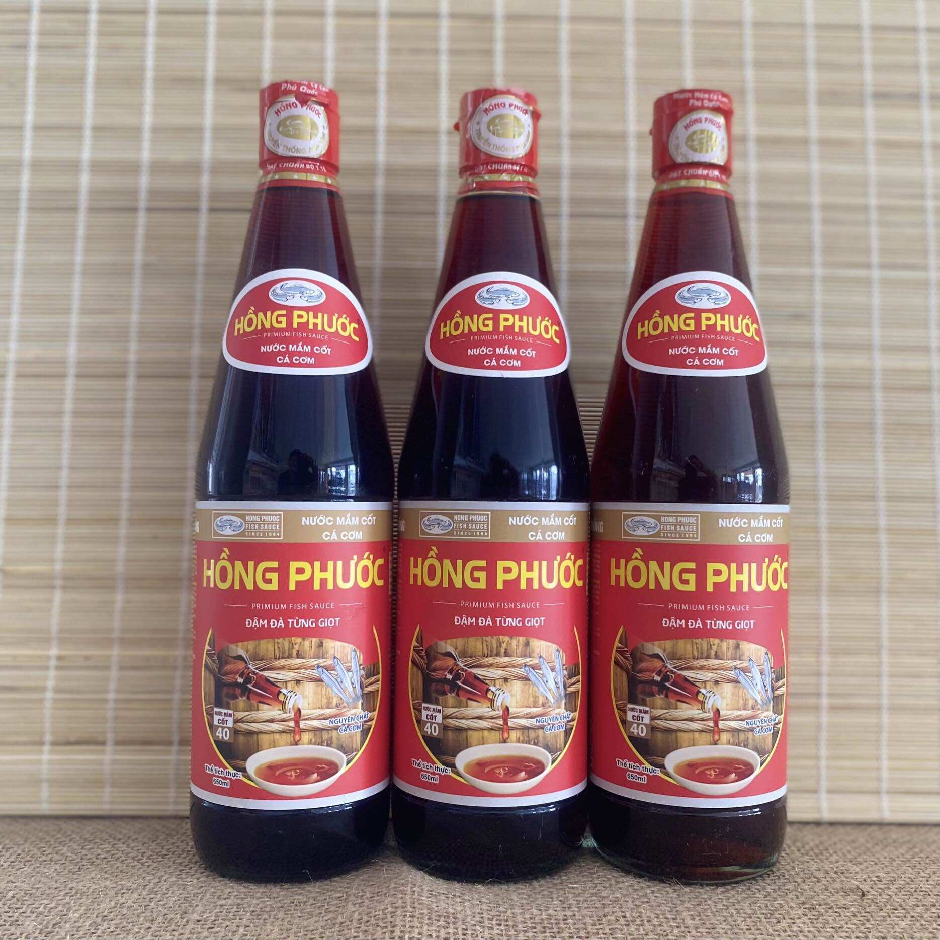 Nước mắm hồng phước 40 độ,650ml chai thuỷ tinh