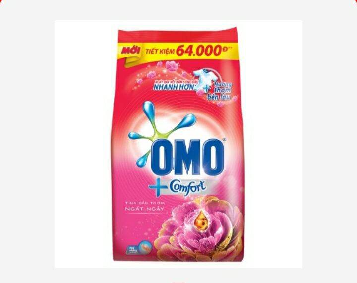 Bột giặt OMO Comfort tinh dầu thơm ngất ngây hồng 5.5kg