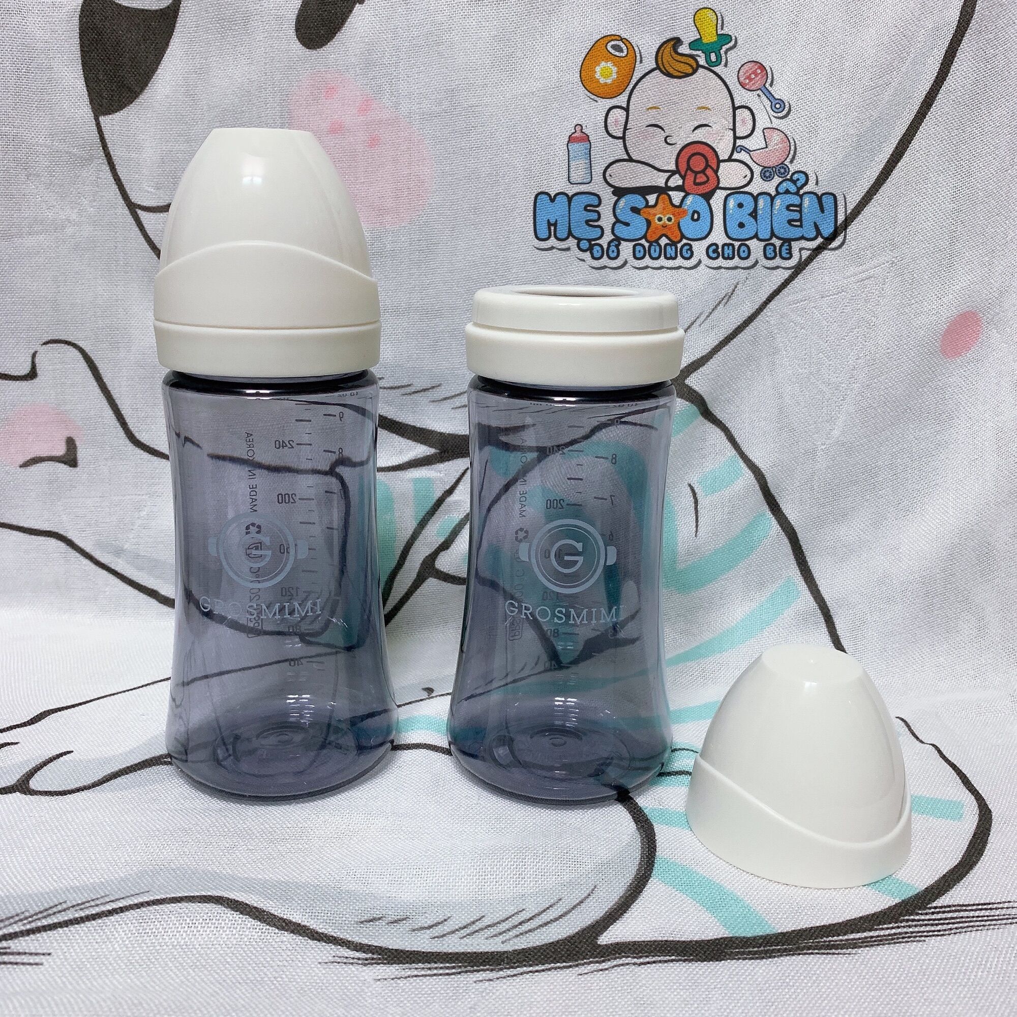 Bình sữa GROSMIMI PPSU 200ml/ 300ml Dark Series (tách lẻ 1 bình ko hộp)