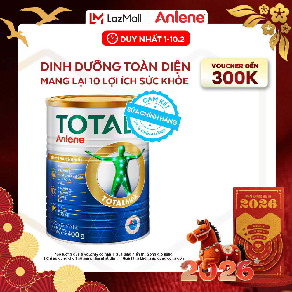 [Voucher giảm đến 26%]Sữa Bột Bổ Sung Dinh Dưỡng Anlene Total 10 Lon 400G