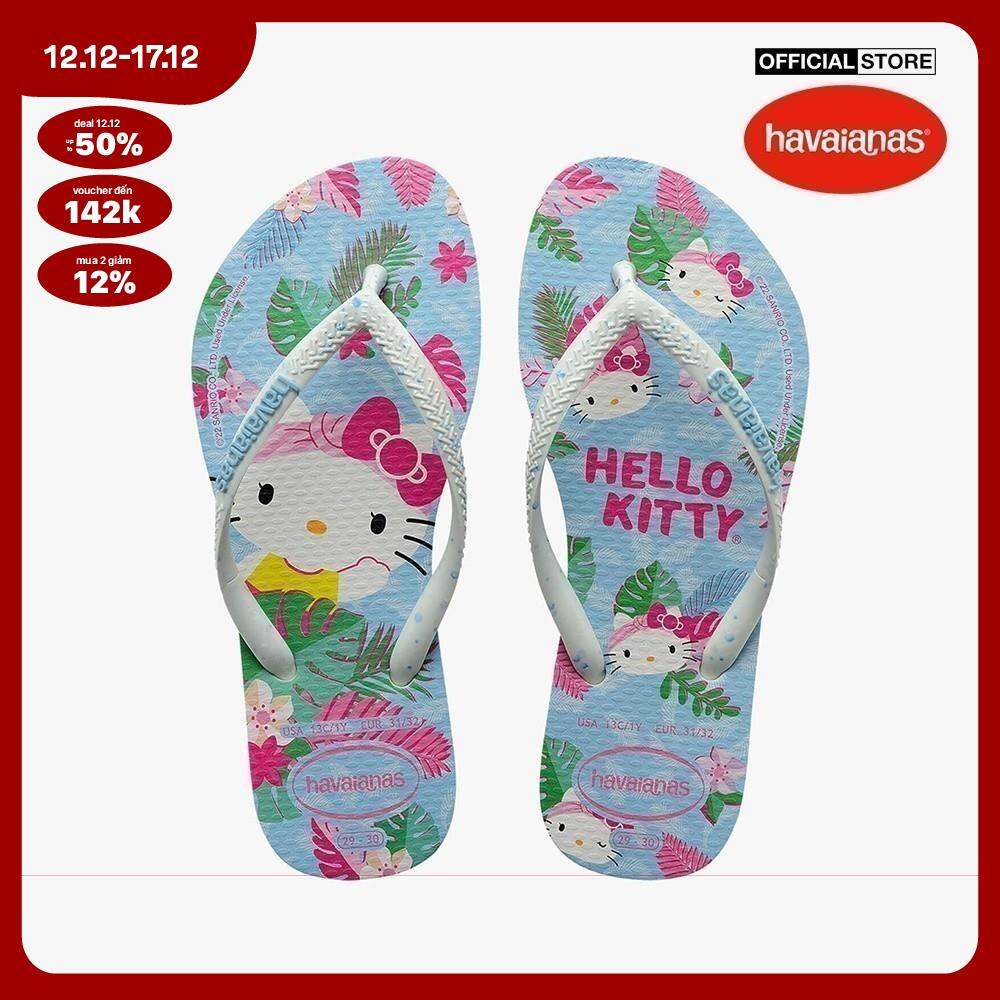 [GIÁ SỐC 12/12 + FLASH VOUCHER 20% + MUA 2 GIẢM 12% + FREESHIP|CHỈ 20H 11/12 - 12/12] HAVAIANAS - Dép kẹp trẻ em Hello Kitty 4145748-0093