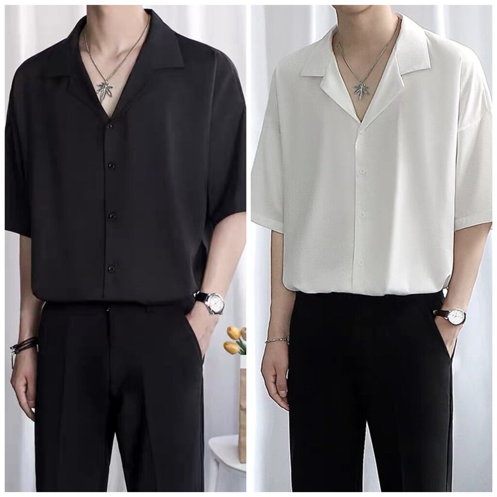 Áo sơmi nam tay ngắn cổ vest,form hàn quốc hàng cao cấp