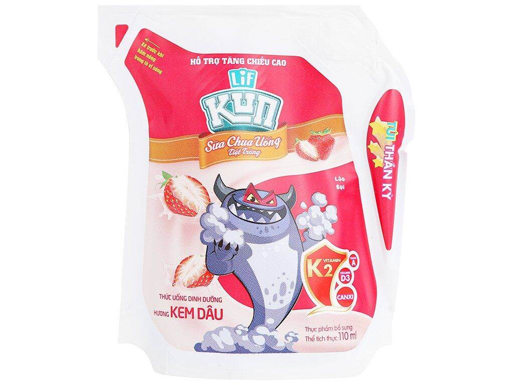 [HCM]Combo 8 túi sữa chua uống LiF Kun 110ml