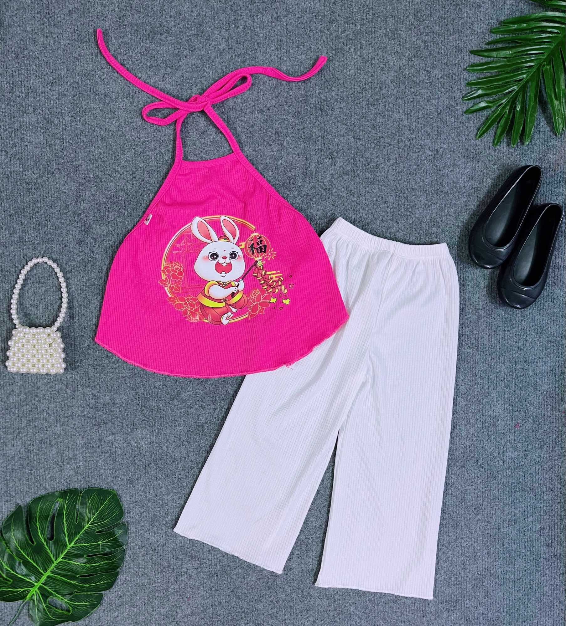 Set Yếm Quần Dài Xinh Bé Gái 2 Màu (7-30kg)