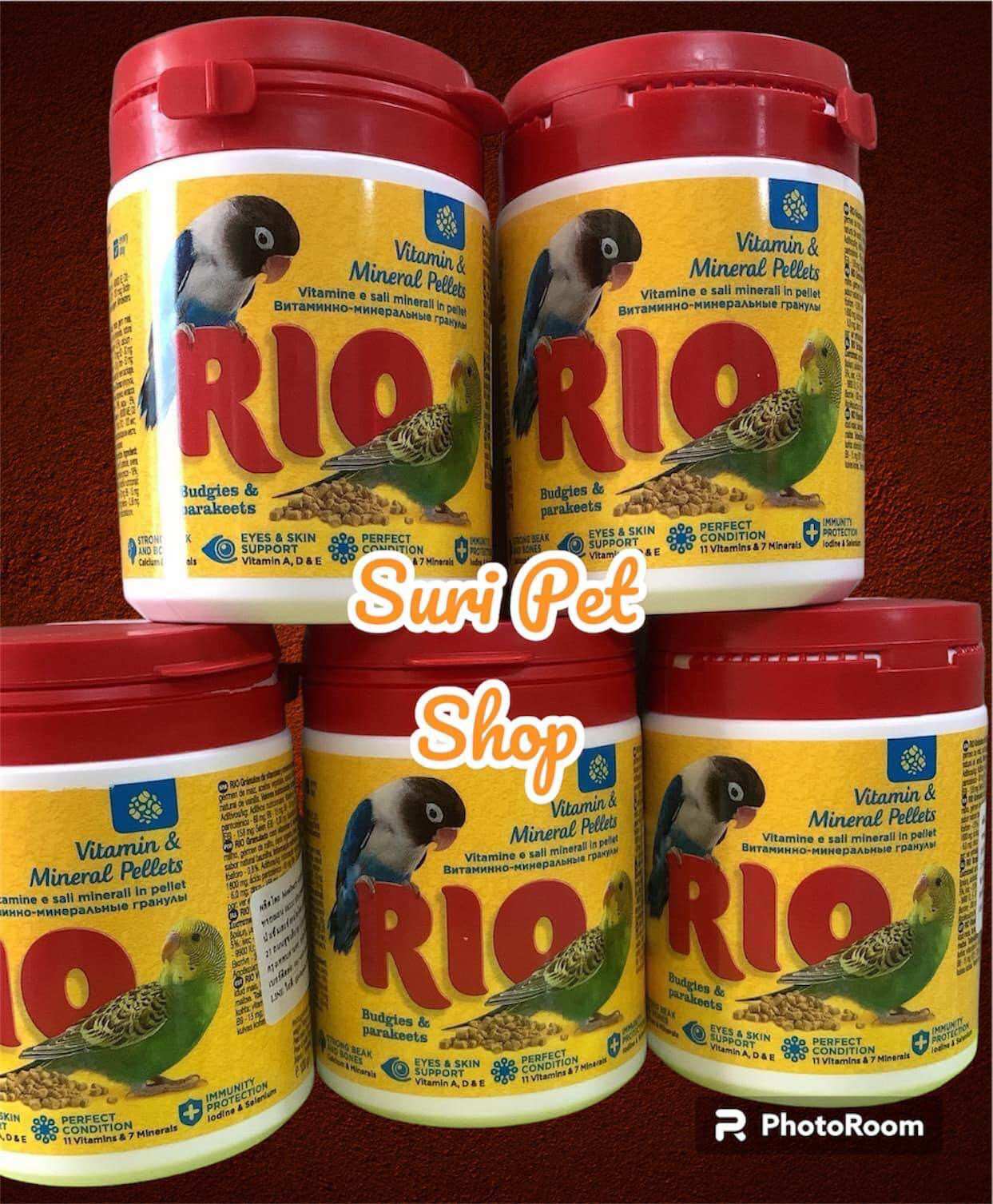 RIO VITAMIN & MINERAL PELLETS ( Viên nén bổ sung vitamin và khoáng chất  dành cho vẹt hủ 120g ) .