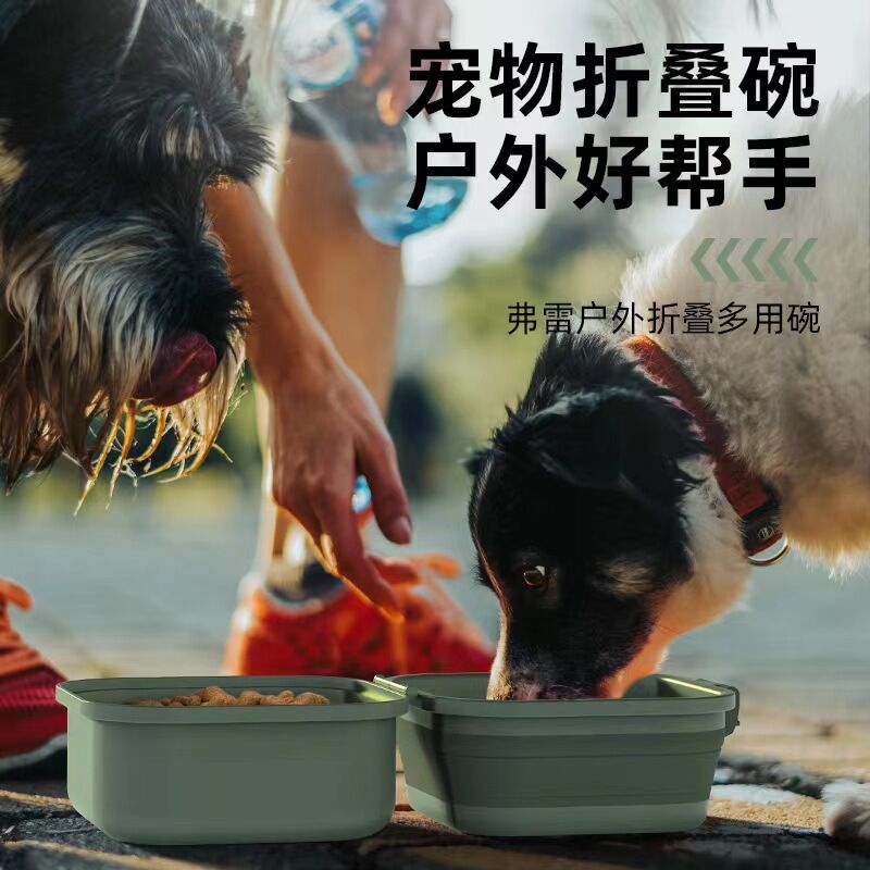 Bát Gấp Ngoài Trời Cho Chó Bát Ăn Uống Nước Hai Lớp Bát Ăn Uống Nước Kiểu Tiện Mang Ra Ngoài Bát Ăn Uống Nước Bát Thức Ăn Cho Chó Silicone
