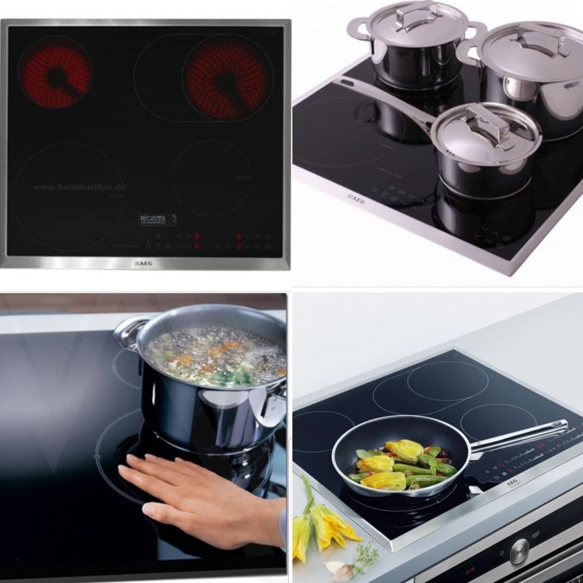 [HCM]Bếp âm 4 mặt AEG HK 634150 XB ( 2 từ + 2 hồng ngoại). Made in Germany