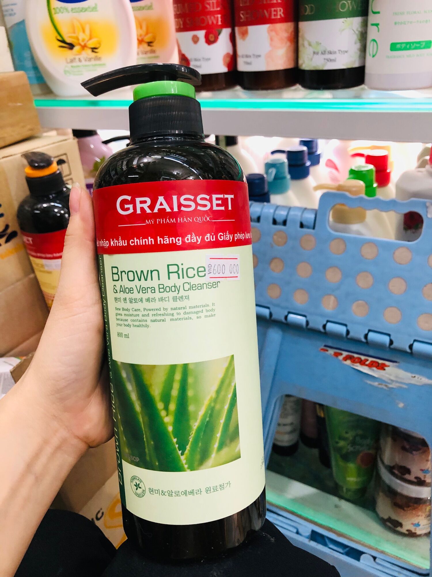 Sữa tắm graisset tinh chất gạo & lô hội 800ml