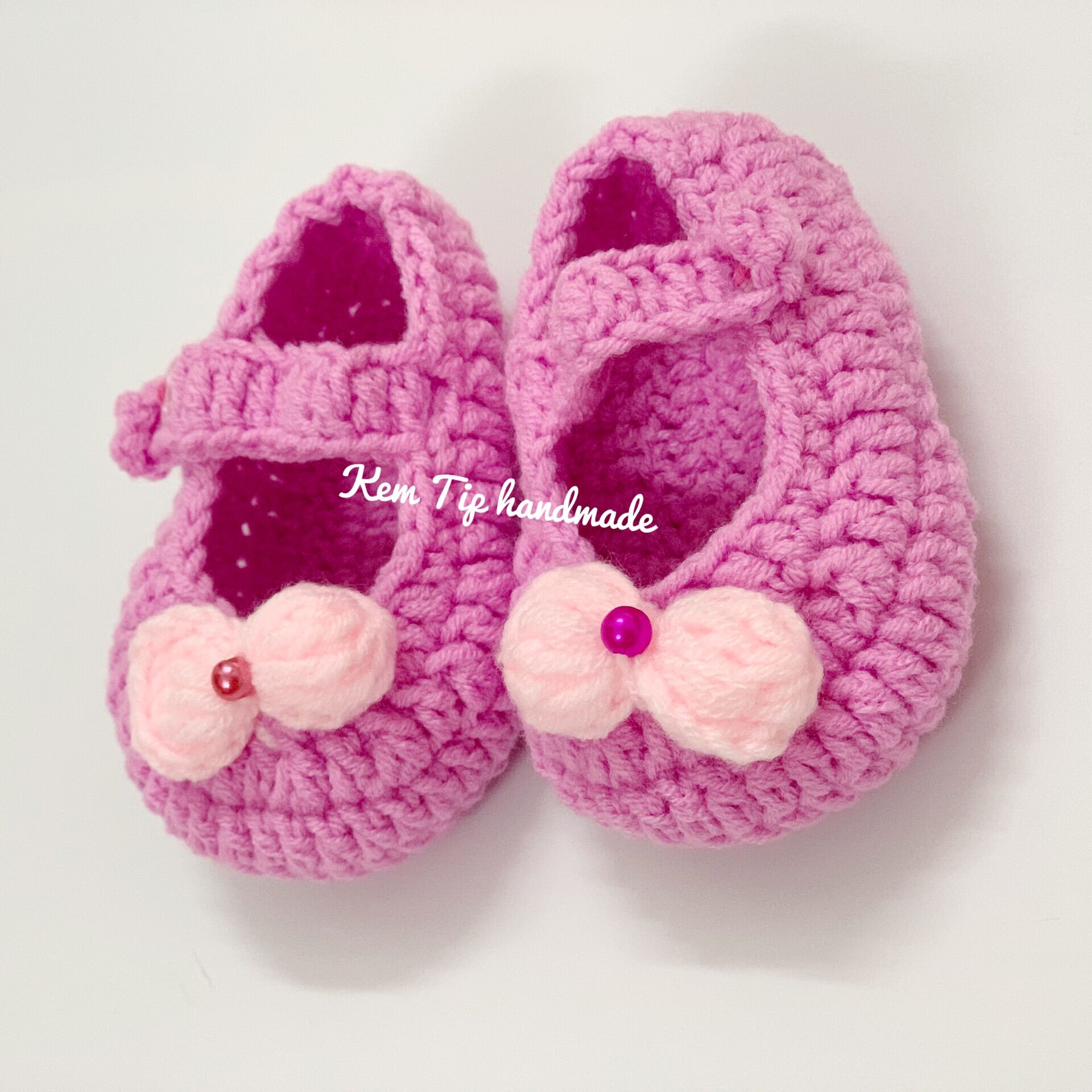 Giày cho bé sơ sinh đến 2 tuổi, giày len handmade đáng yêu
