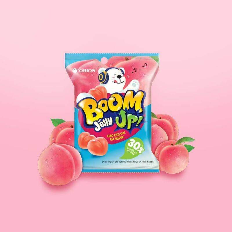 Kẹo dẻo boom 25g các vị đào/nho/dâu/xoài/thạch chanh dây.