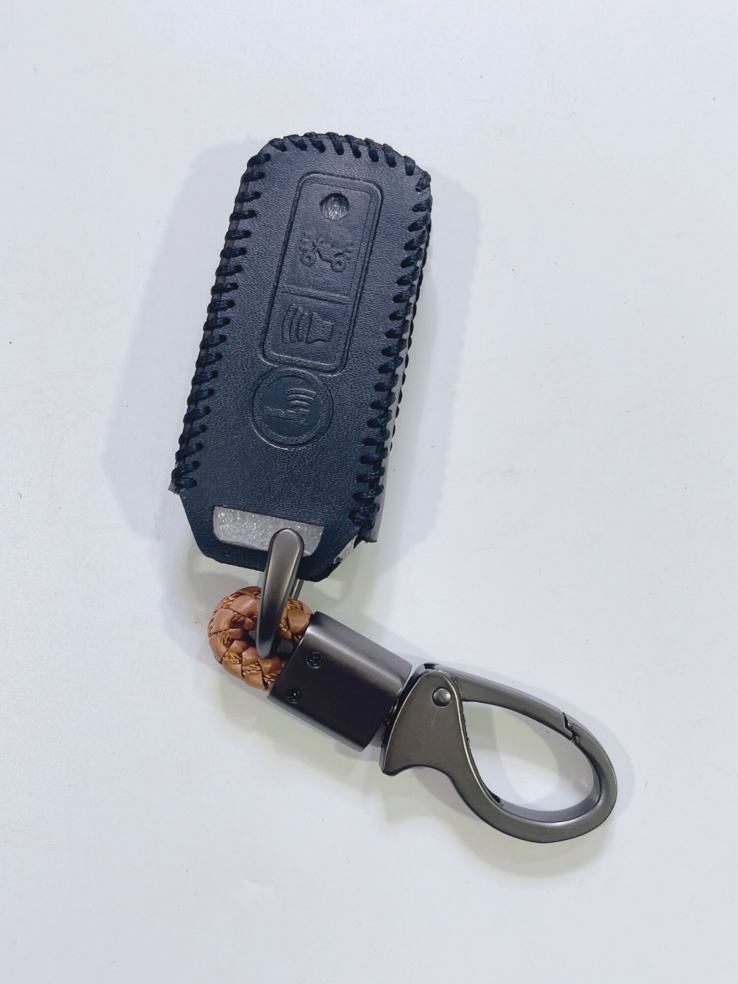 Bao da bọc remote 3 nút tặng kèm móc khoá, bao da móc khoá Smartkey Honda