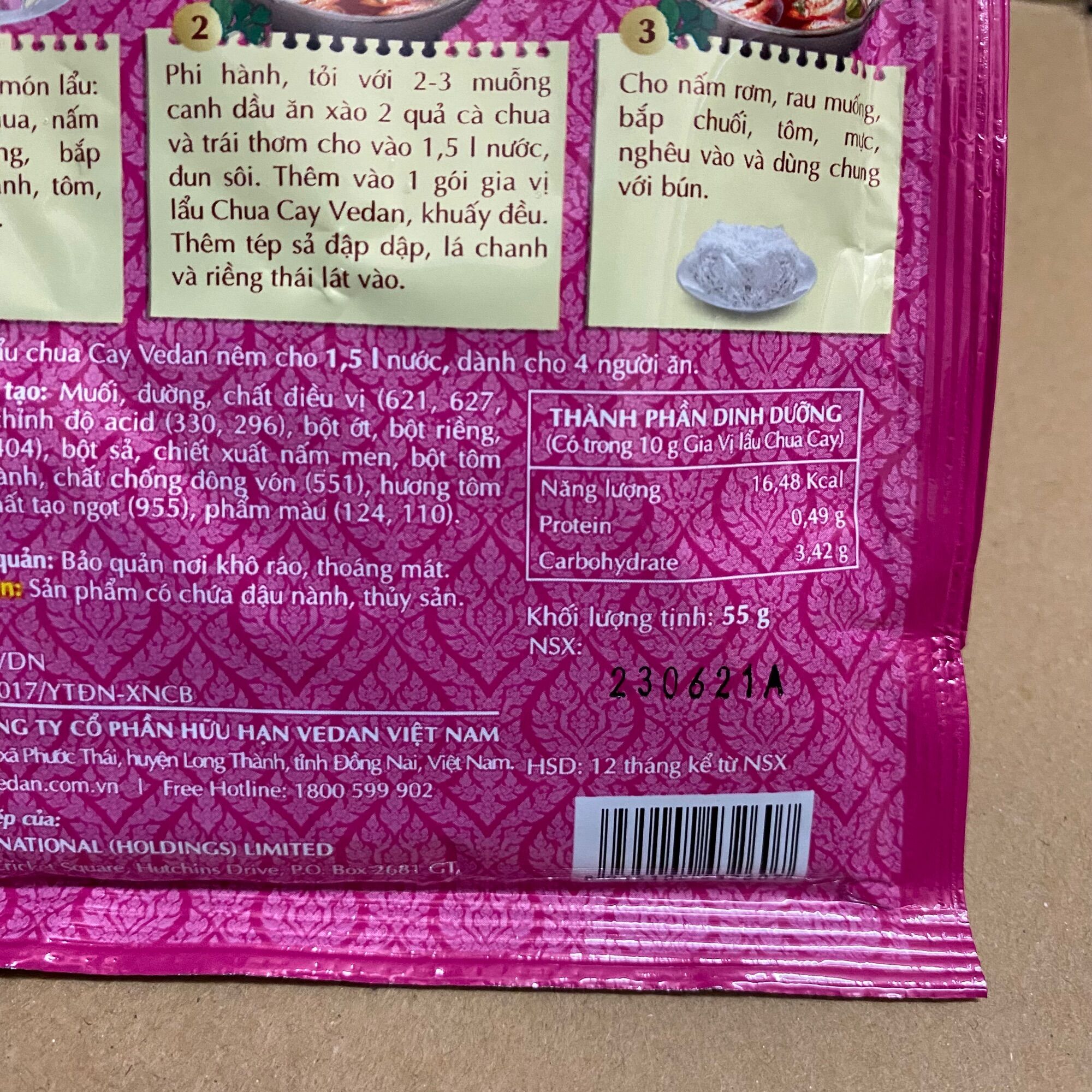 [55 g] Túi Bột Gia Vị Lẩu Chua Cay Vedan