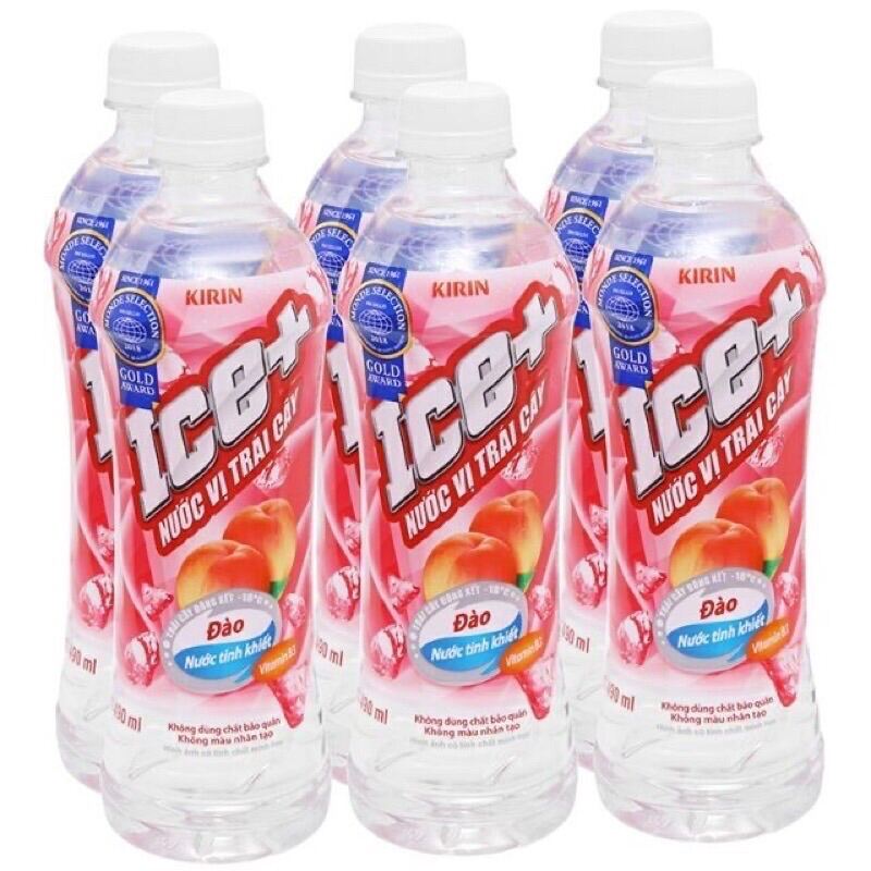 Lốc 6 chai Nước uống vị trái cây Ice+ vị đào