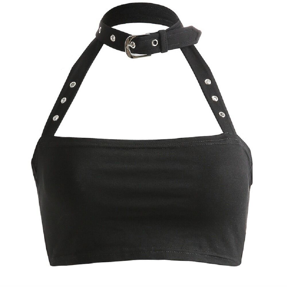 Áo ống croptop phối chocker cá tính