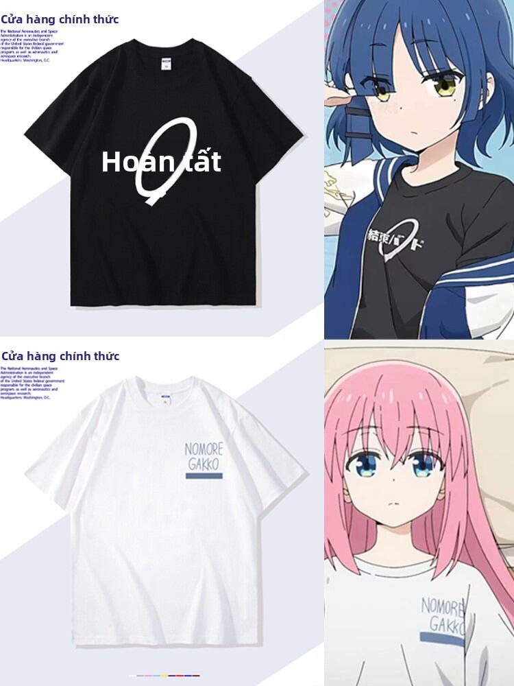 DIEYIN | Áo Thun Cotton Nhân Vật Nhóm Đánh Rock Anime Cô Đơn